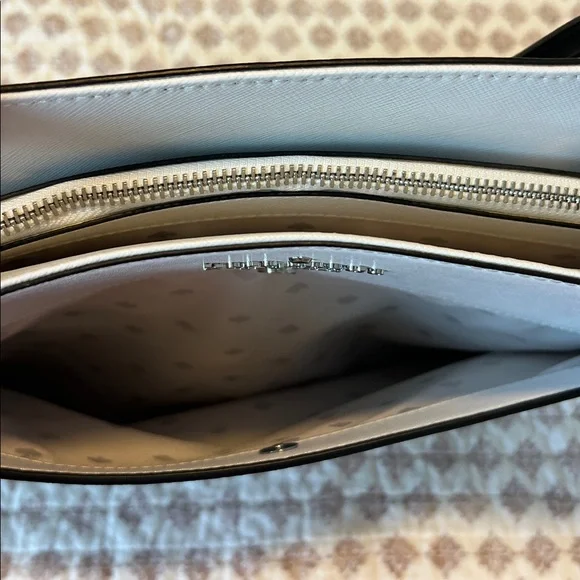 Kate Spade New York Staci Colorblock Laptop Tote Bag Nimbus Grey White Black - Picture 14 of 16